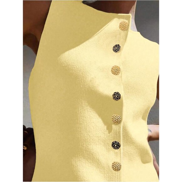 Women's Sleeveless Knit Sweater Vest Lightweight Casual Business Office - Picture 3 of 6